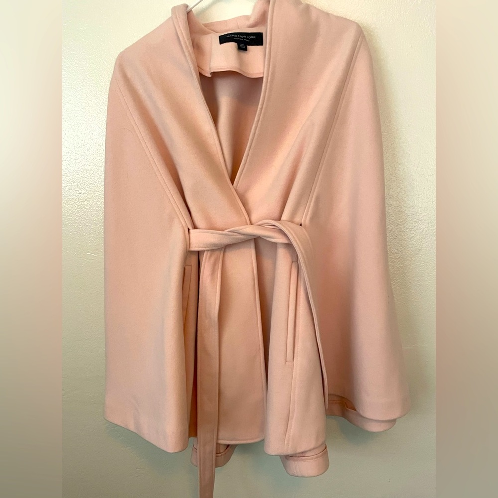Marc New York 
Pink Poncho French Style belted coat S S/M